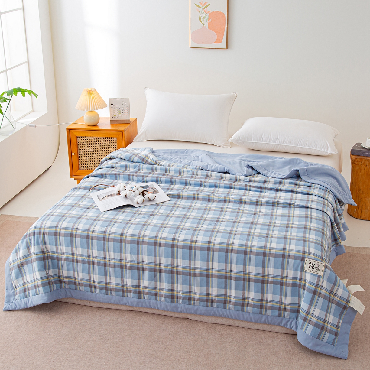 91家纺网 家纺一手货源 找家纺 （总）美之润家纺 2026新款A类无印风100%新疆棉花夏被纯棉夏凉被空调被子薄被芯棉花