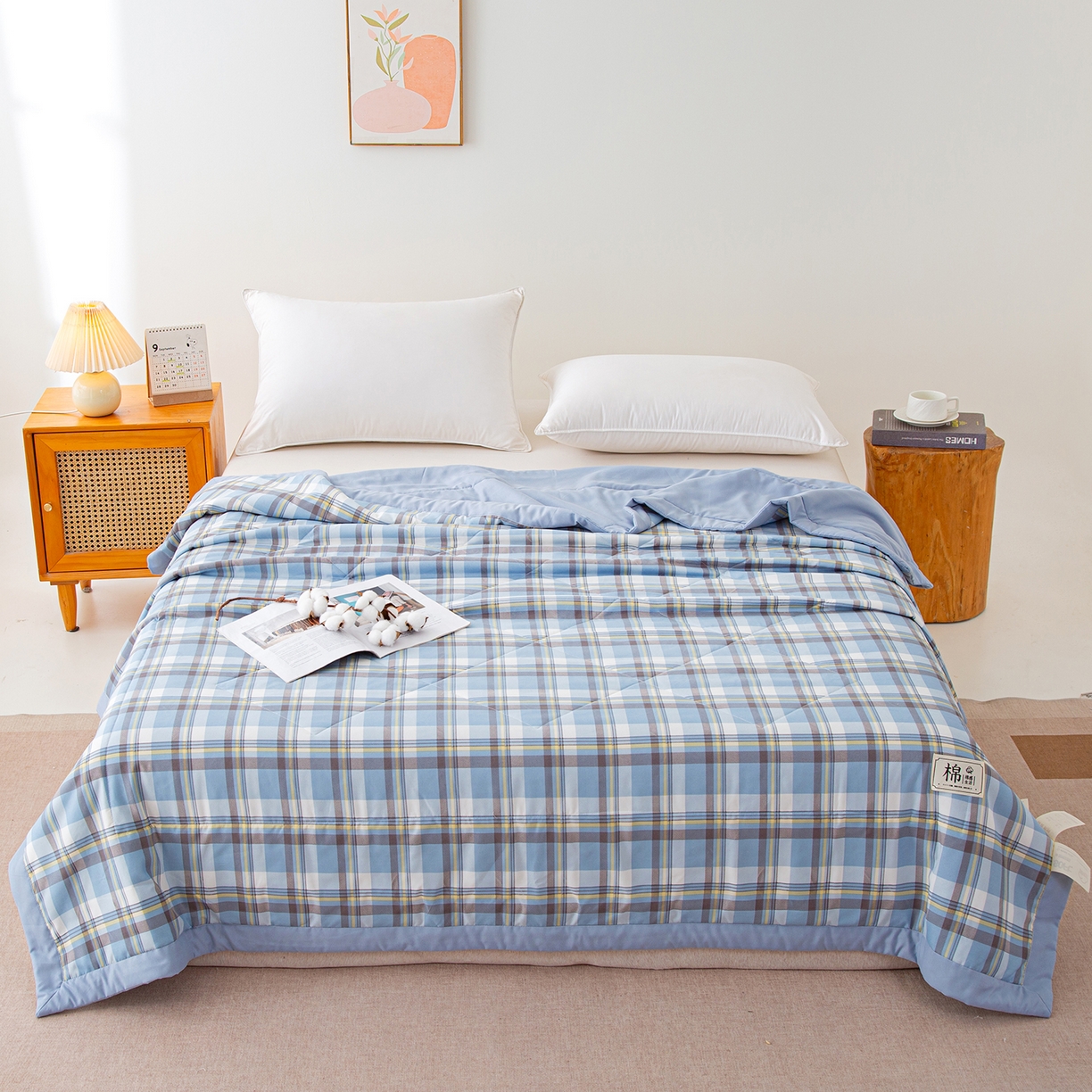 91家纺网 家纺一手货源 找家纺 （总）美之润家纺 2026新款A类无印风100%新疆棉花夏被纯棉夏凉被空调被子薄被芯棉花