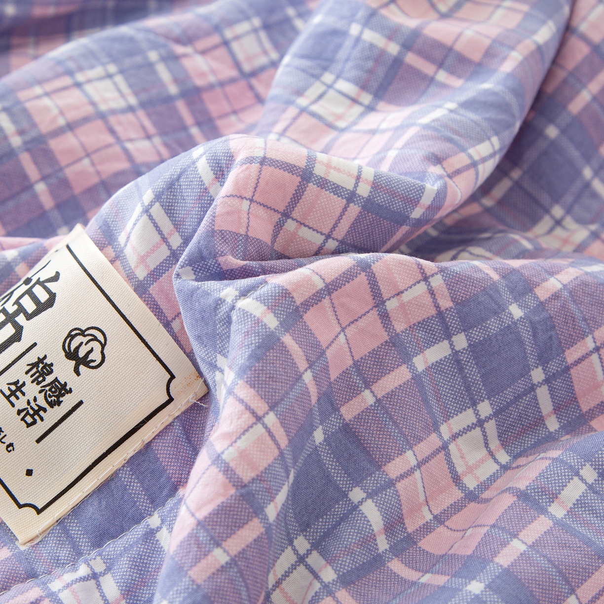 91家纺网 家纺一手货源 找家纺 美之润家纺 2026新款A类无印风100%新疆棉花夏被纯棉夏凉被空调被子薄被芯棉花 简月紫