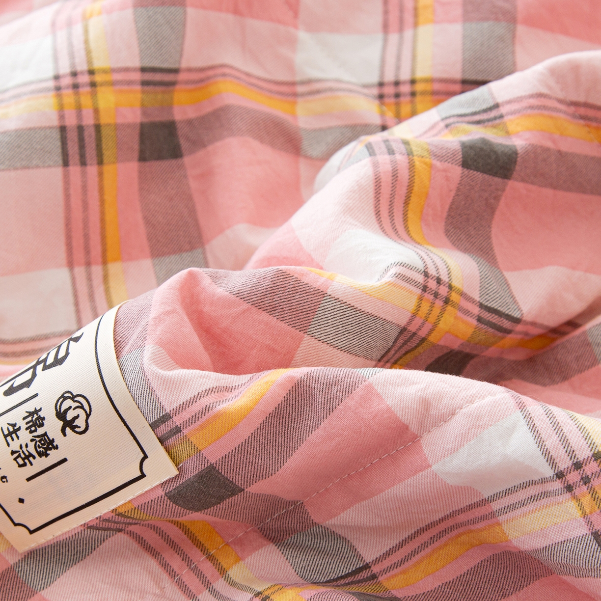 91家纺网 家纺一手货源 找家纺 美之润家纺 2026新款A类无印风100%新疆棉花夏被纯棉夏凉被空调被子薄被芯棉花 中格粉