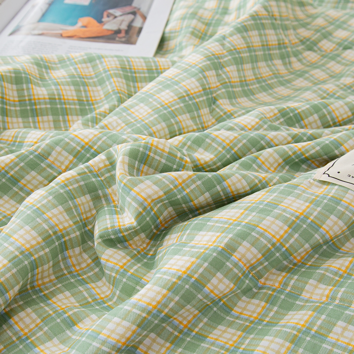 91家纺网 家纺一手货源 找家纺 美之润家纺 2026新款A类无印风100%新疆棉花夏被纯棉夏凉被空调被子薄被芯棉花 中格绿