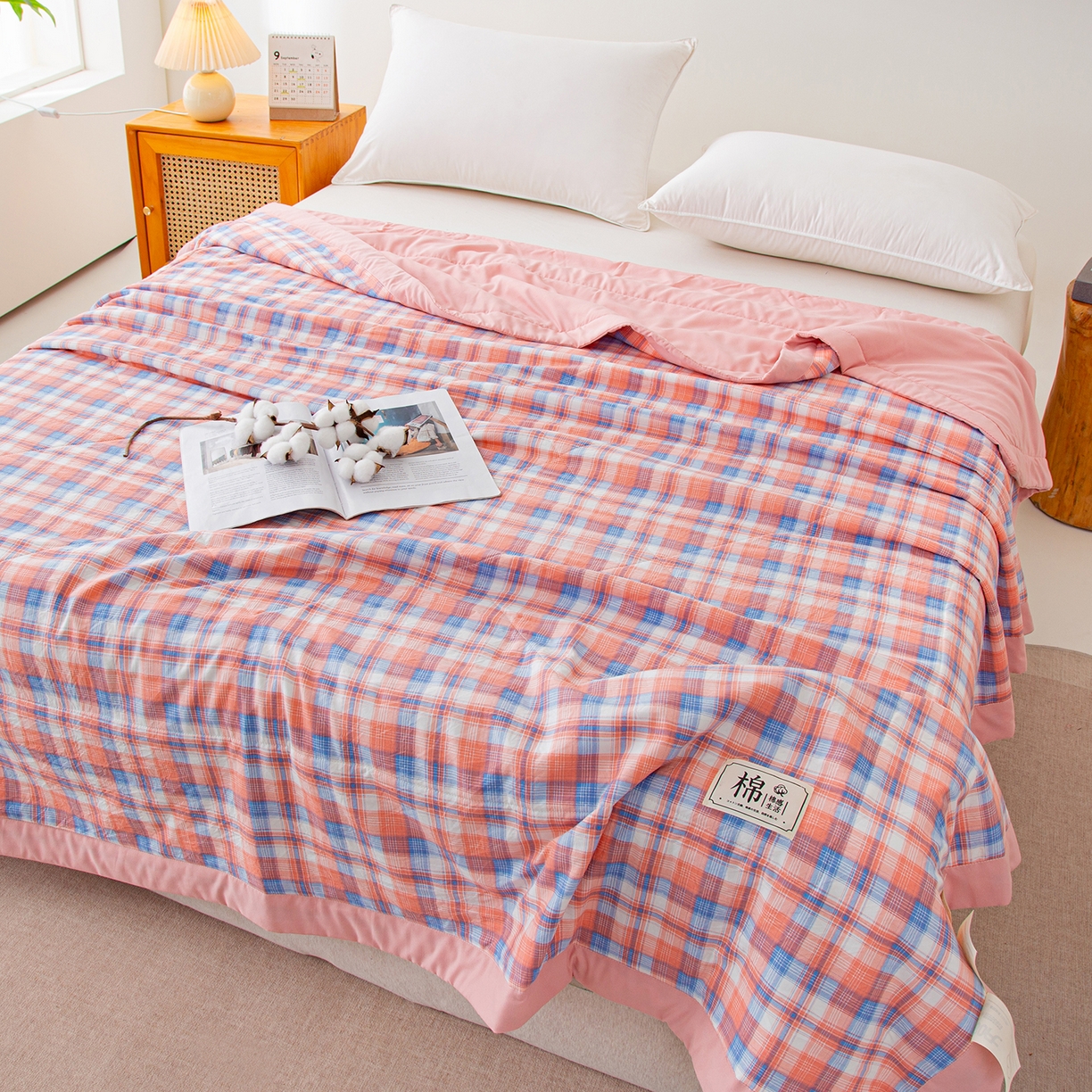 91家纺网 家纺一手货源 找家纺 美之润家纺 2026新款A类无印风100%新疆棉花夏被纯棉夏凉被空调被子薄被芯棉花 中格玉