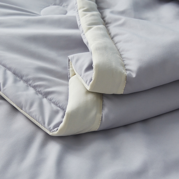 91家纺网 家纺一手货源 找家纺 帕芬鸟家纺 2026新款柠檬大豆夏被 柠檬-灰