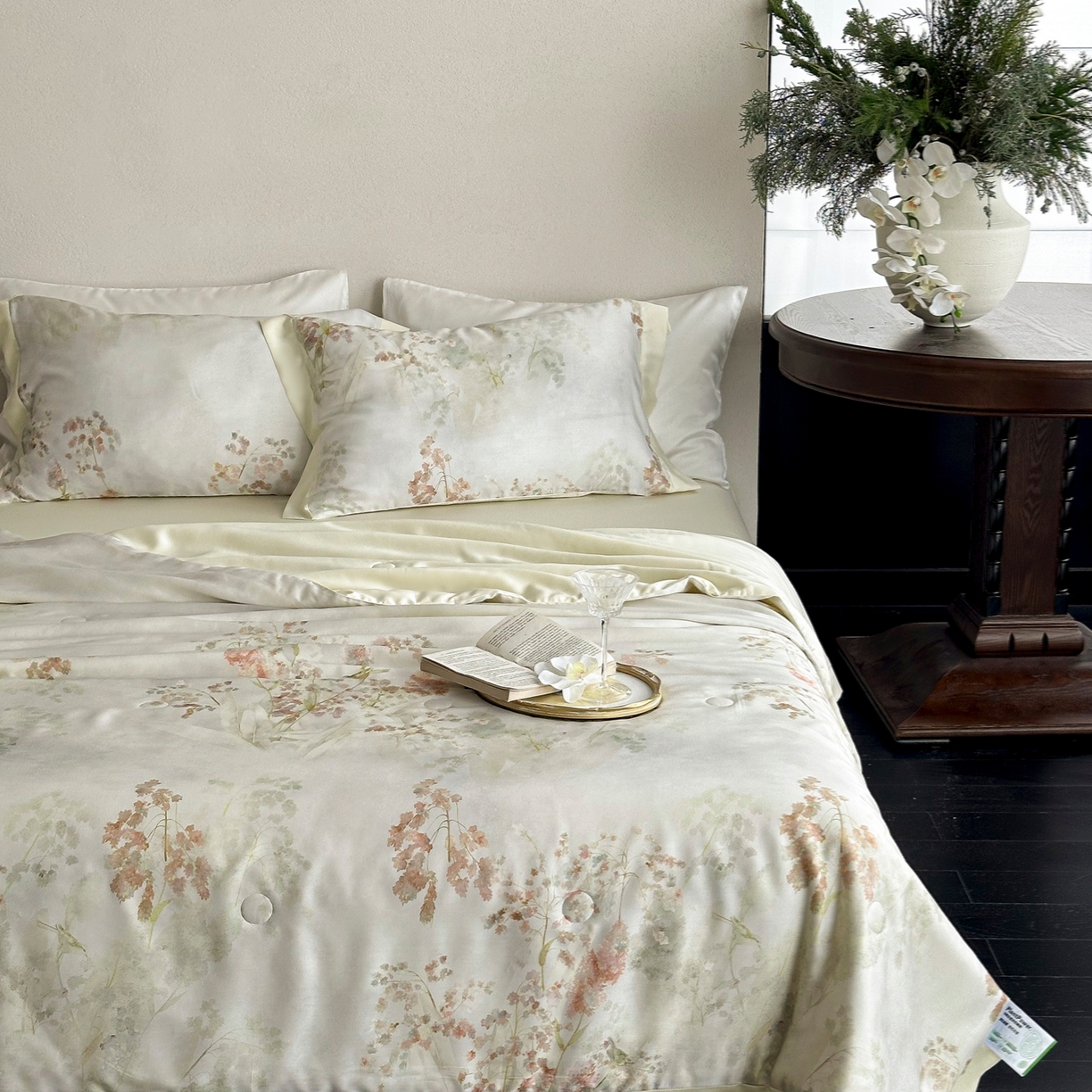 91家纺网 家纺一手货源 找家纺 黛舒家居 2026年春夏款80S天丝夏被夏被四件套 碧涧清岚