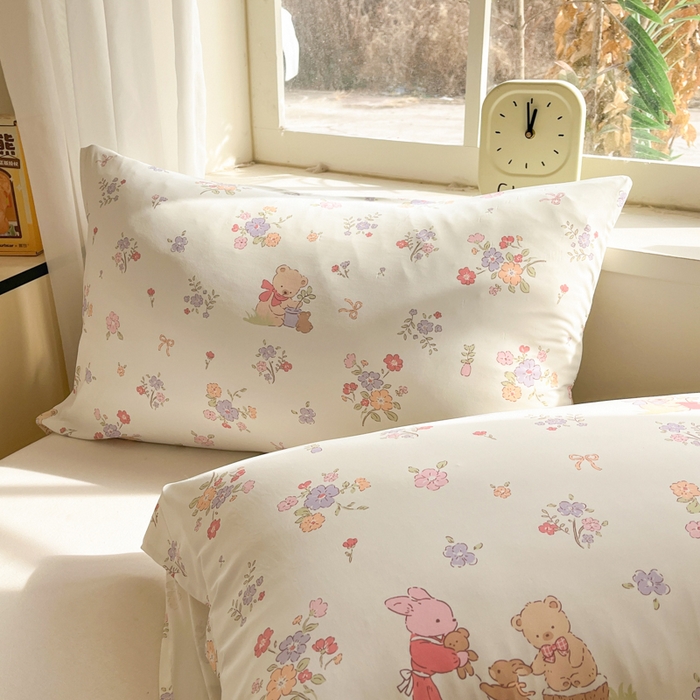 91家纺网 家纺一手货源 找家纺 大彩家居 2026新款韩版卡通治愈系凉感空调被 莫奈花园兔