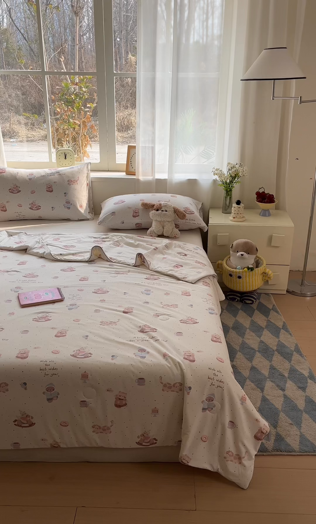 91家纺网 家纺一手货源 找家纺 大彩家居 2026新款韩版卡通治愈系凉感空调被 游园木马