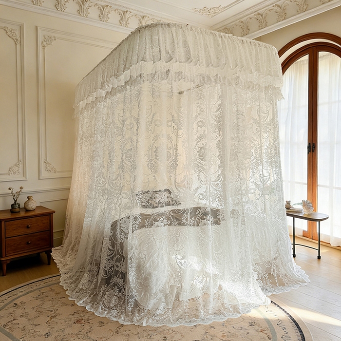 91家纺网 家纺一手货源 找家纺 （总）都市缘蚊帐 2026新款浪漫303新款欧式蕾丝轨道蚊帐