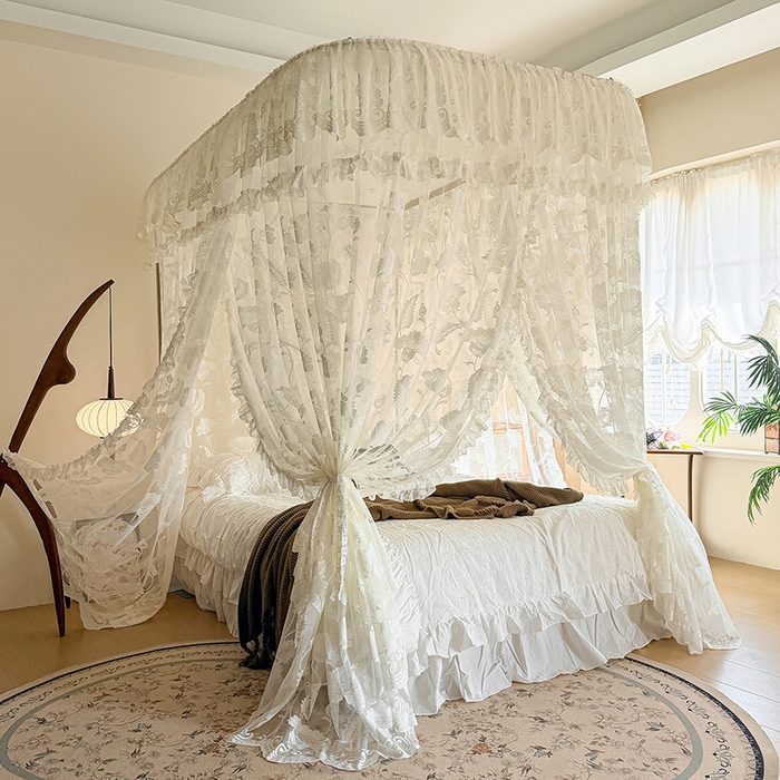 91家纺网 家纺一手货源 找家纺 都市缘蚊帐 2026新款浪漫303新款欧式蕾丝轨道蚊帐 风铃颂