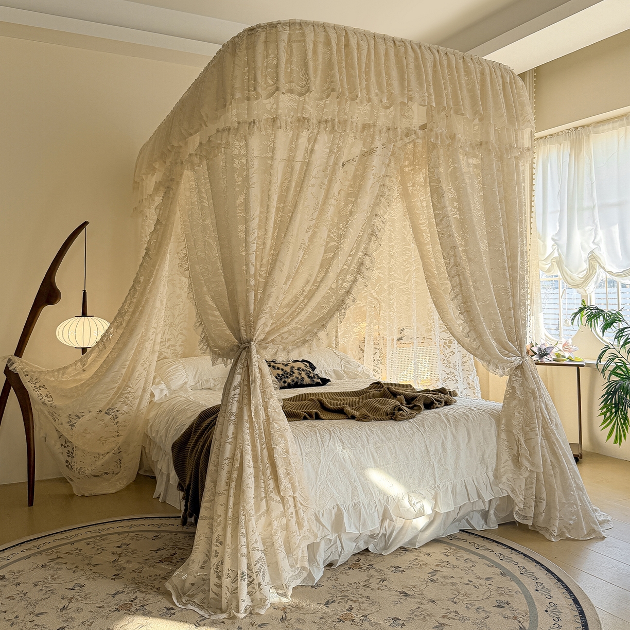 91家纺网 家纺一手货源 找家纺 （总）都市缘蚊帐 2026新款浪漫303新款欧式蕾丝轨道蚊帐