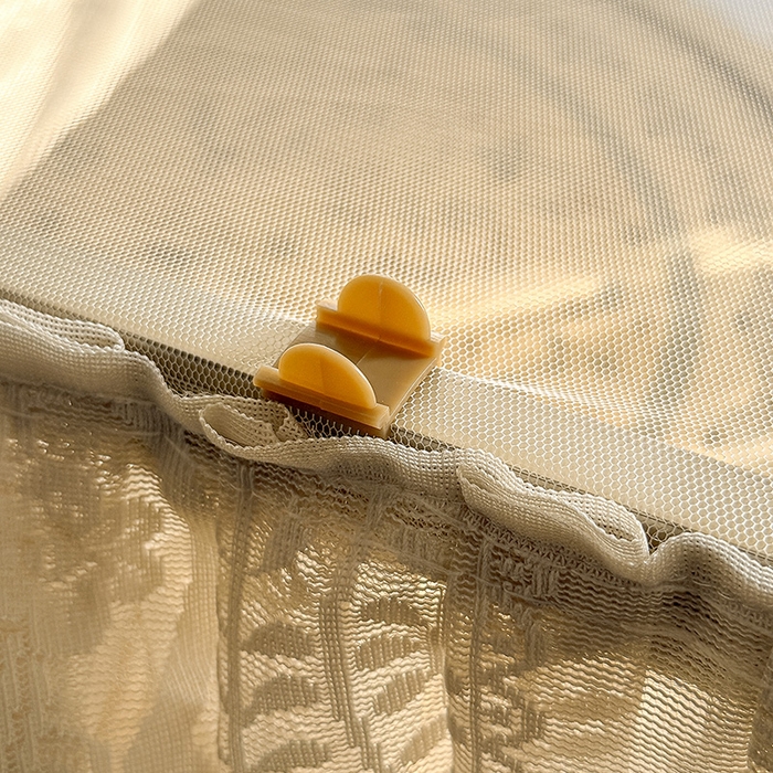 91家纺网 家纺一手货源 找家纺 都市缘蚊帐 2026新款浪漫303新款欧式蕾丝轨道蚊帐 春日里-奶油杏