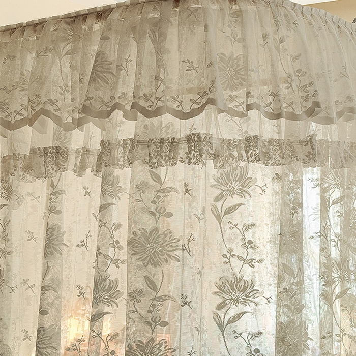 91家纺网 家纺一手货源 找家纺 都市缘蚊帐 2026新款浪漫303新款欧式蕾丝轨道蚊帐 春日里-奶油白