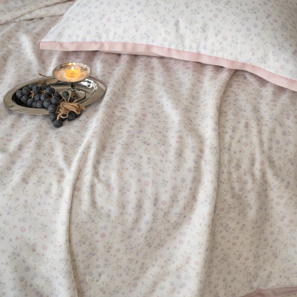 91家纺网 家纺一手货源 找家纺 黛舒家居 2026年春夏款50S天丝夏被四件套 茶汐梦