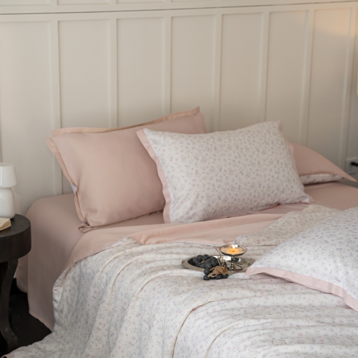 91家纺网 家纺一手货源 找家纺 黛舒家居 2026年春夏款50S天丝夏被四件套 茶汐梦