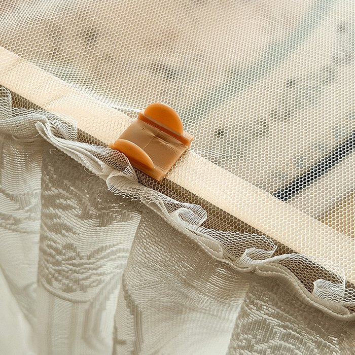 91家纺网 家纺一手货源 找家纺 都市缘蚊帐 2026新款浪漫303新款欧式蕾丝轨道蚊帐 芬德拉-奶油白