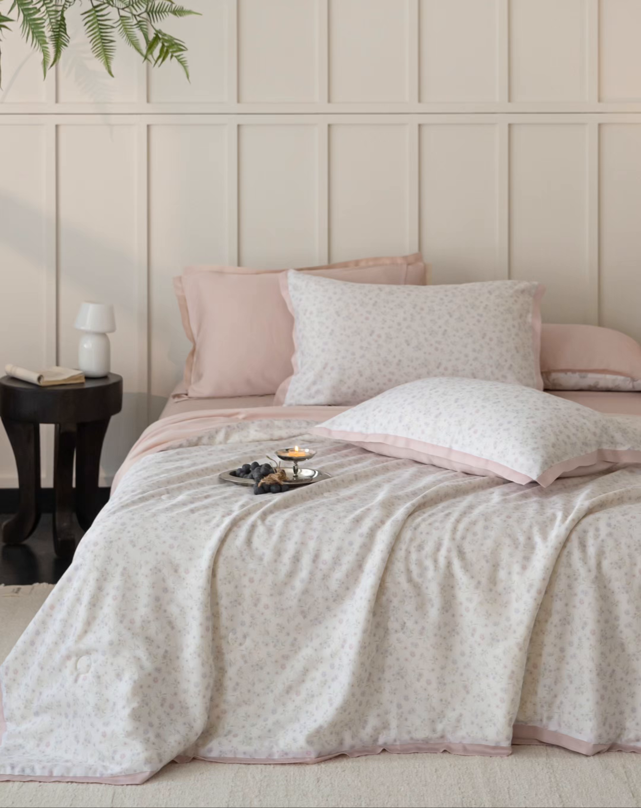 91家纺网 家纺一手货源 找家纺 黛舒家居 2026年春夏款50S天丝夏被四件套 茶汐梦