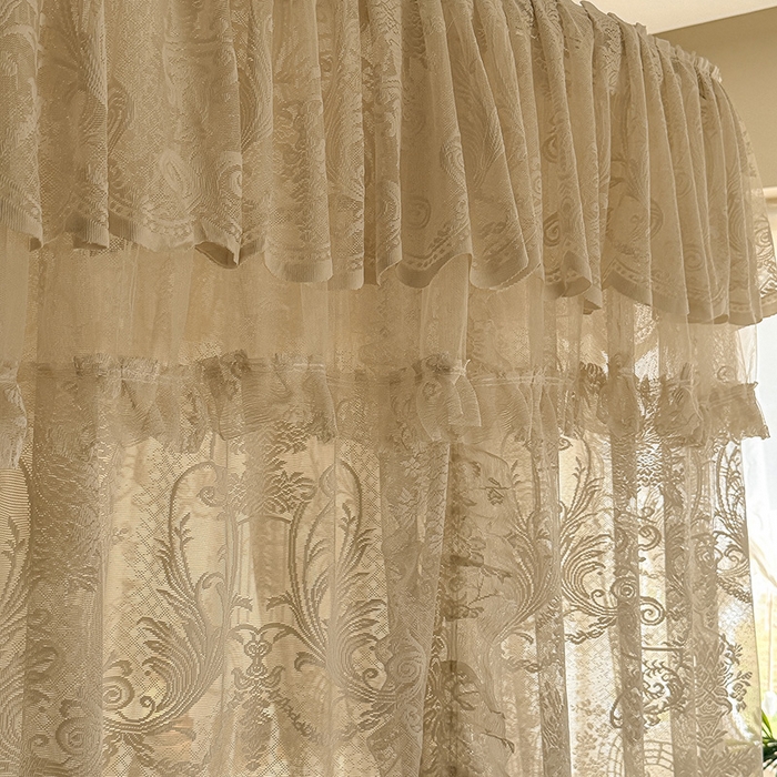 91家纺网 家纺一手货源 找家纺 都市缘蚊帐 2026新款浪漫303新款欧式蕾丝轨道蚊帐 芬德拉-奶油杏