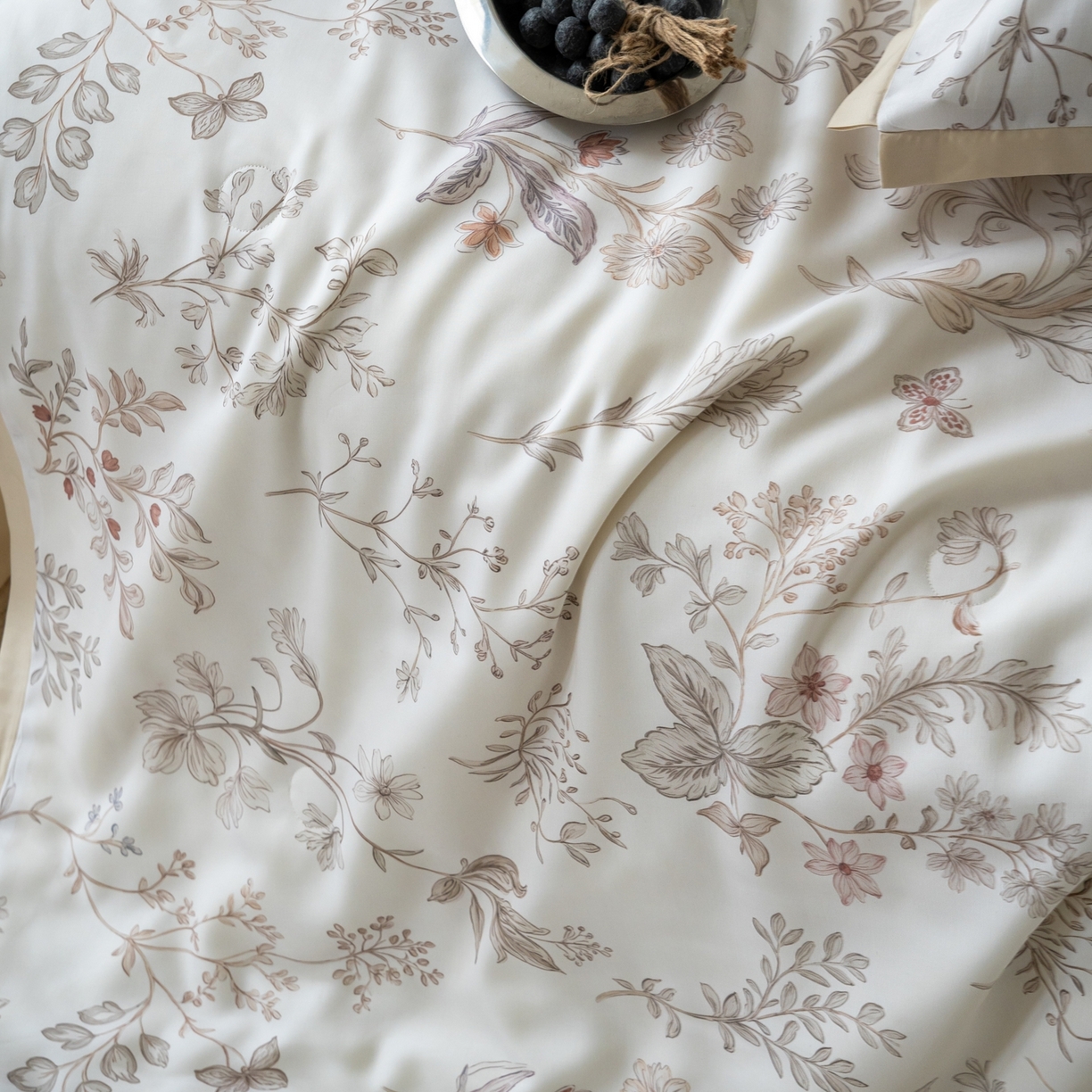 91家纺网 家纺一手货源 找家纺 黛舒家居 2026年春夏款50S天丝夏被四件套 椿樱时