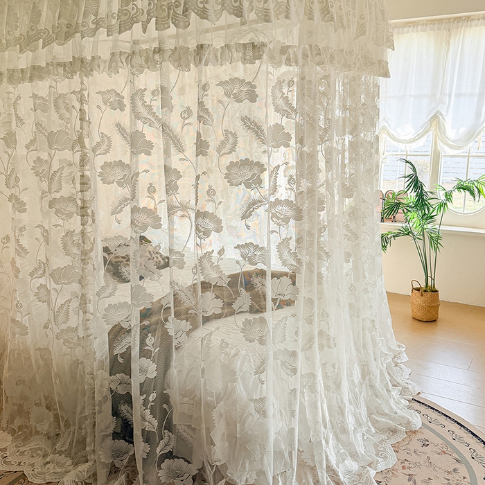 91家纺网 家纺一手货源 找家纺 都市缘蚊帐 2026新款浪漫303新款欧式蕾丝轨道蚊帐 风铃颂