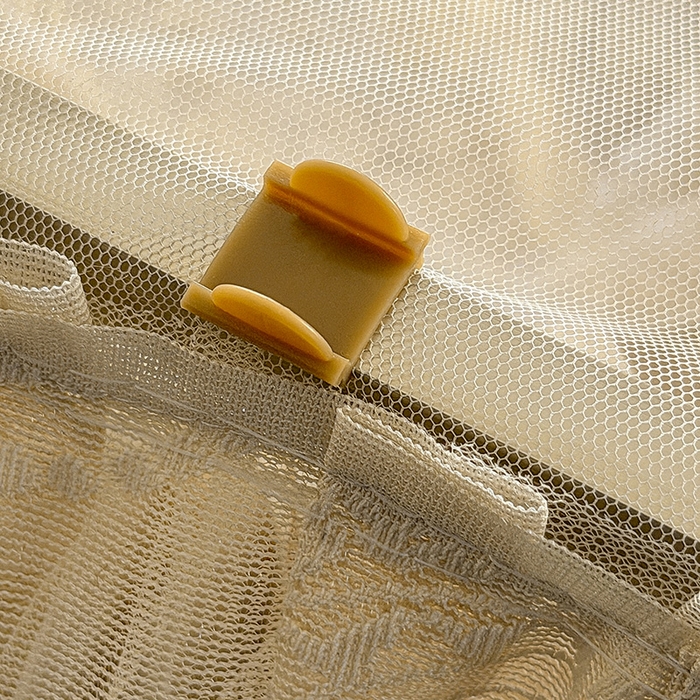 91家纺网 家纺一手货源 找家纺 都市缘蚊帐 2026新款浪漫303新款欧式蕾丝轨道蚊帐 挪威森林-奶油杏