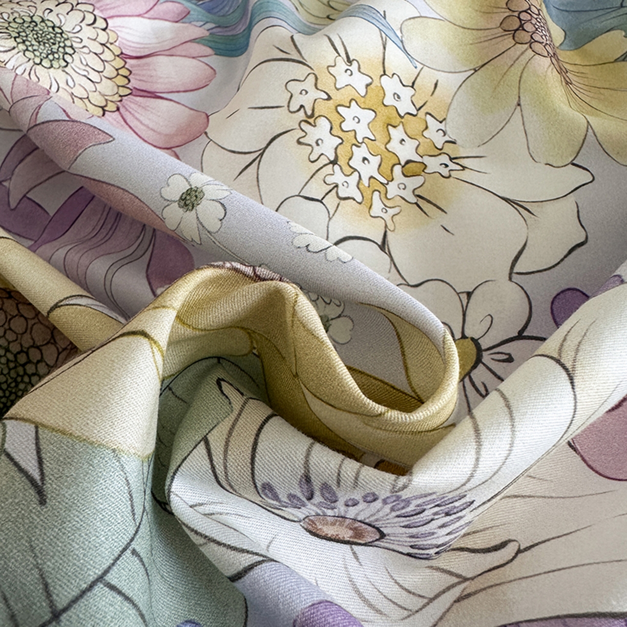 91家纺网 家纺一手货源 找家纺 眷恋家纺 2026新款全棉春夏铂金棉13376数码印花四件套 普罗旺斯-紫