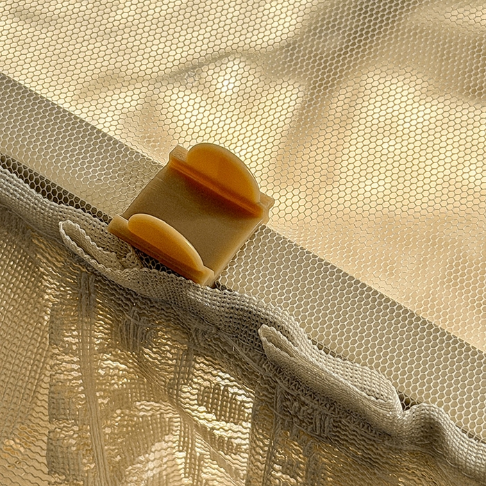 91家纺网 家纺一手货源 找家纺 都市缘蚊帐 2026新款浪漫303新款欧式蕾丝轨道蚊帐 苏格兰-奶油杏