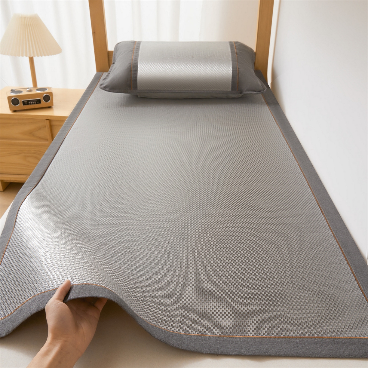 91家纺网 家纺一手货源 找家纺 （总）绒艺席业 2026新款A类双面冰藤学生凉席-光板