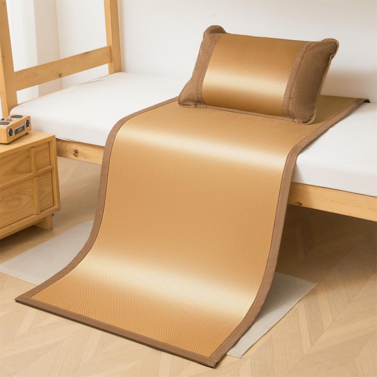 91家纺网 家纺一手货源 找家纺 （总）绒艺席业 2026新款A类双面冰藤学生凉席-光板