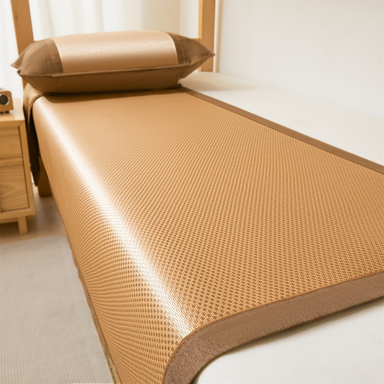 91家纺网 家纺一手货源 找家纺 （总）绒艺席业 2026新款A类双面冰藤学生凉席-光板