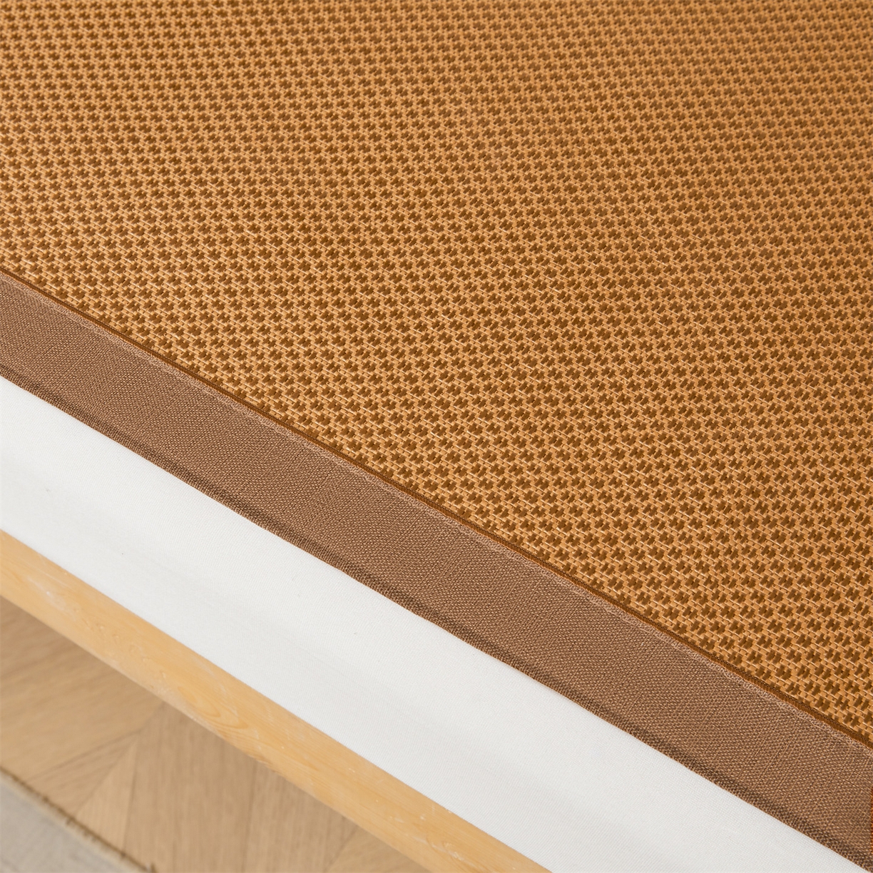 91家纺网 家纺一手货源 找家纺 绒艺席业 2026新款A类双面冰藤学生凉席-光板 光板咖