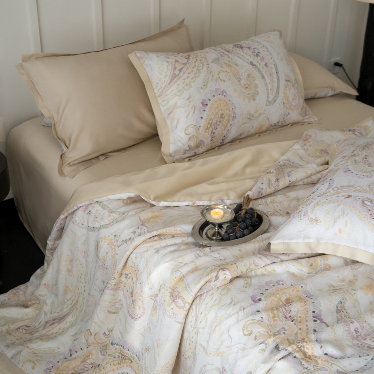 黛舒家居 2026年春夏款50S天丝夏被四件套 花枝棠