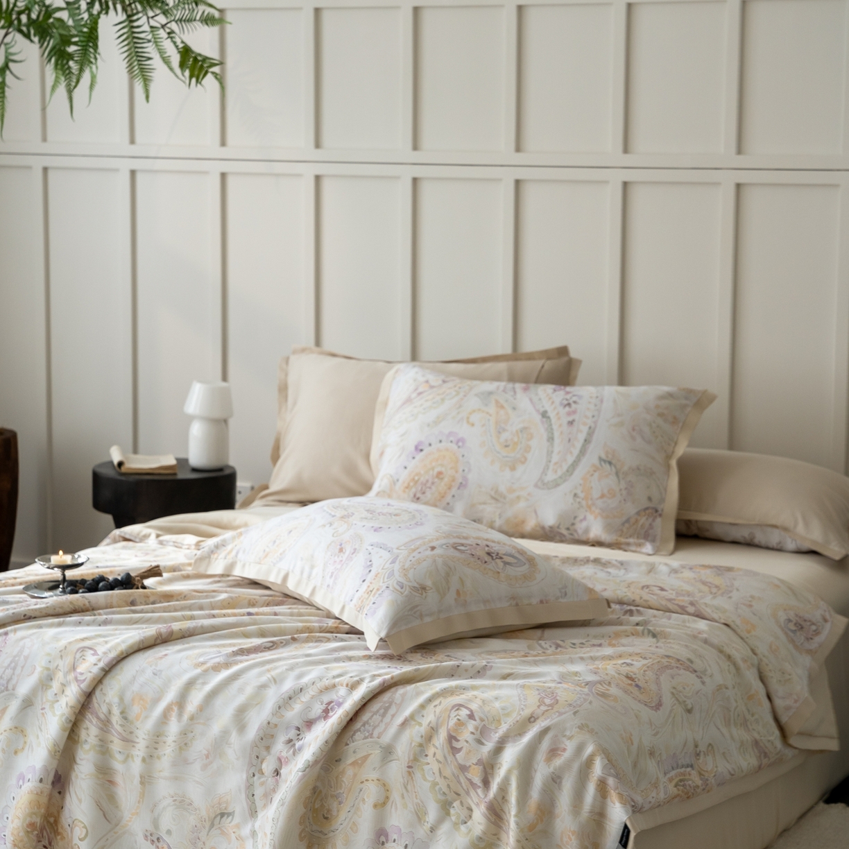 91家纺网 家纺一手货源 找家纺 黛舒家居 2026年春夏款50S天丝夏被四件套 花枝棠