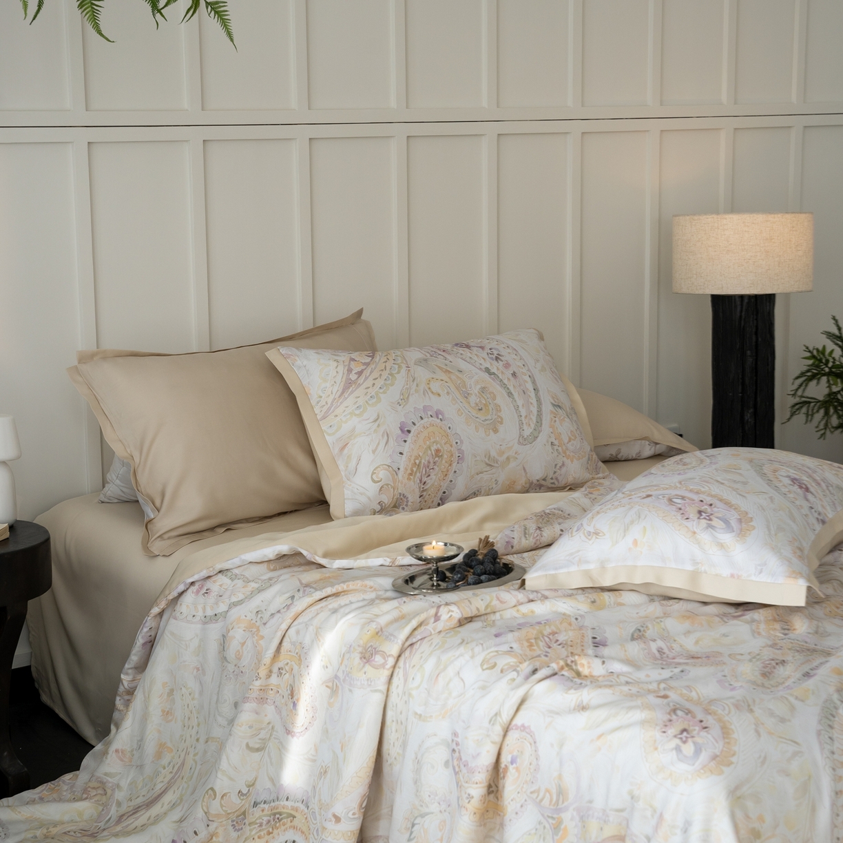 91家纺网 家纺一手货源 找家纺 黛舒家居 2026年春夏款50S天丝夏被四件套 花枝棠