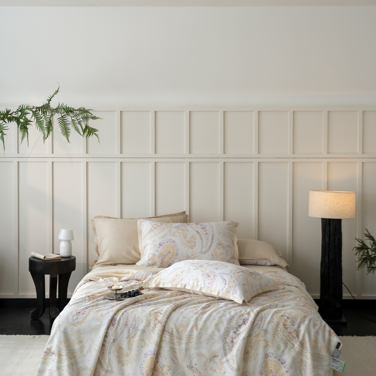 91家纺网 家纺一手货源 找家纺 黛舒家居 2026年春夏款50S天丝夏被四件套 花枝棠