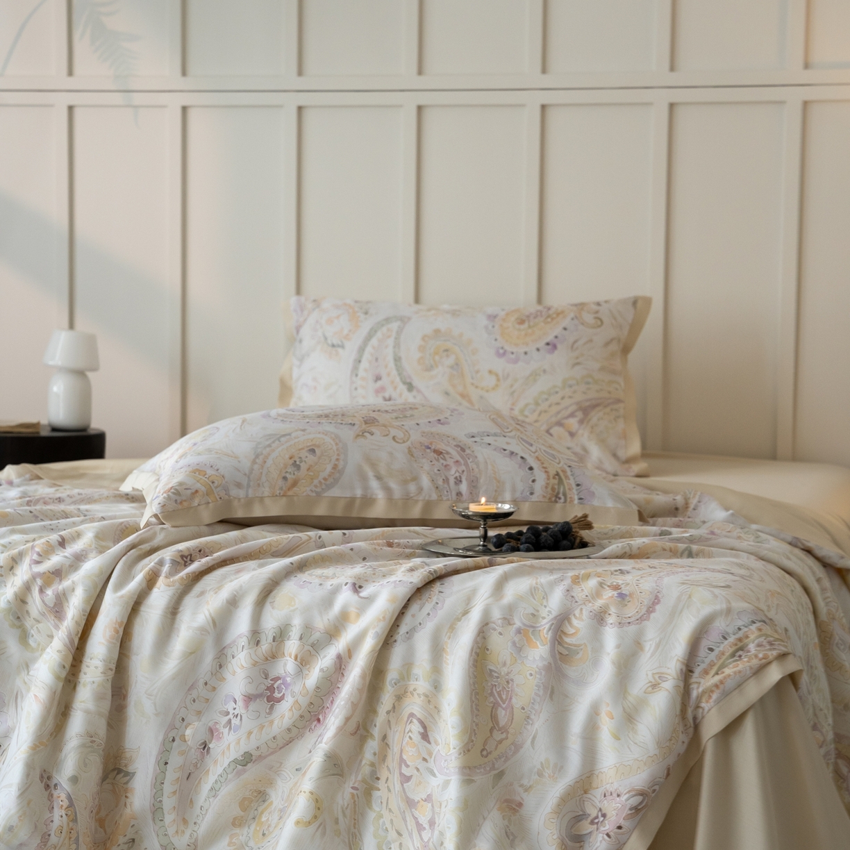 91家纺网 家纺一手货源 找家纺 黛舒家居 2026年春夏款50S天丝夏被四件套 花枝棠