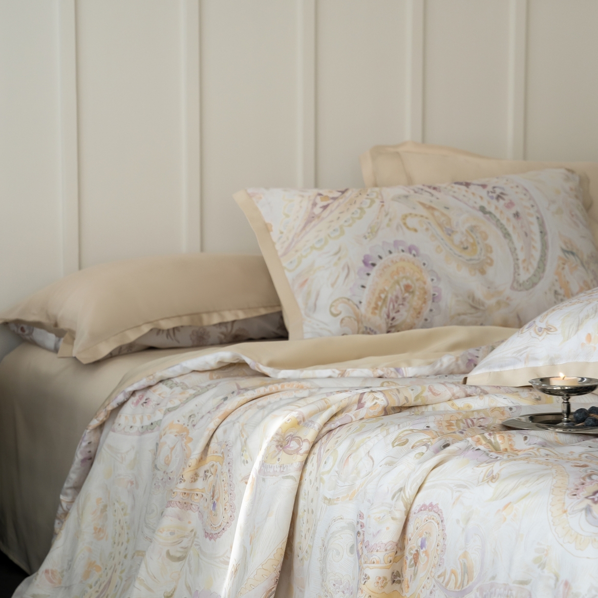 91家纺网 家纺一手货源 找家纺 黛舒家居 2026年春夏款50S天丝夏被四件套 花枝棠