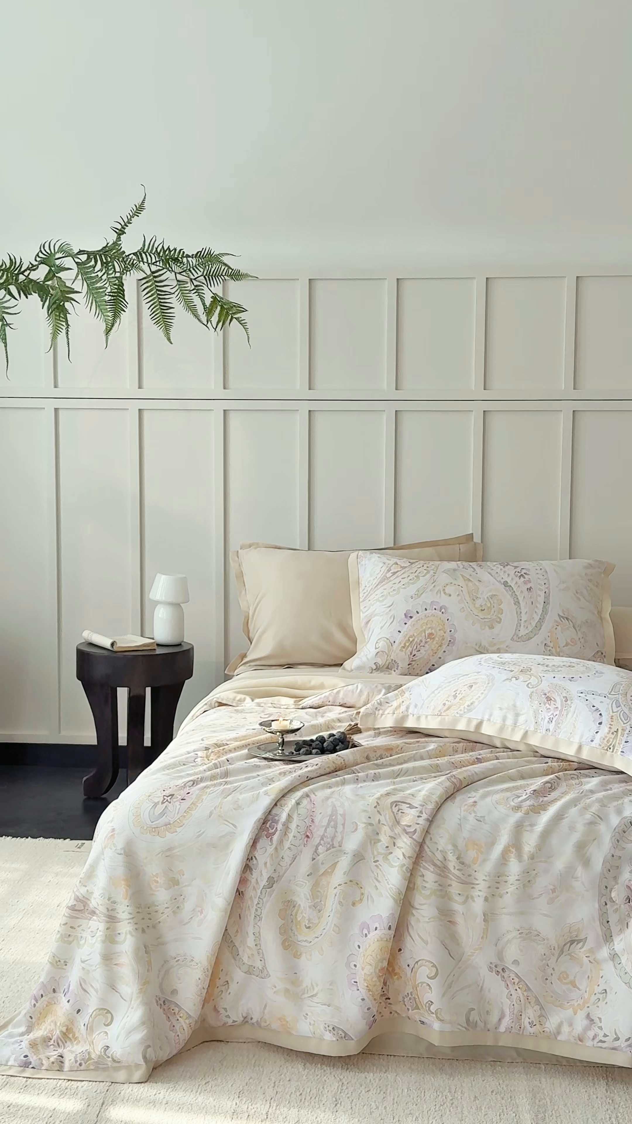 91家纺网 家纺一手货源 找家纺 黛舒家居 2026年春夏款50S天丝夏被四件套 花枝棠