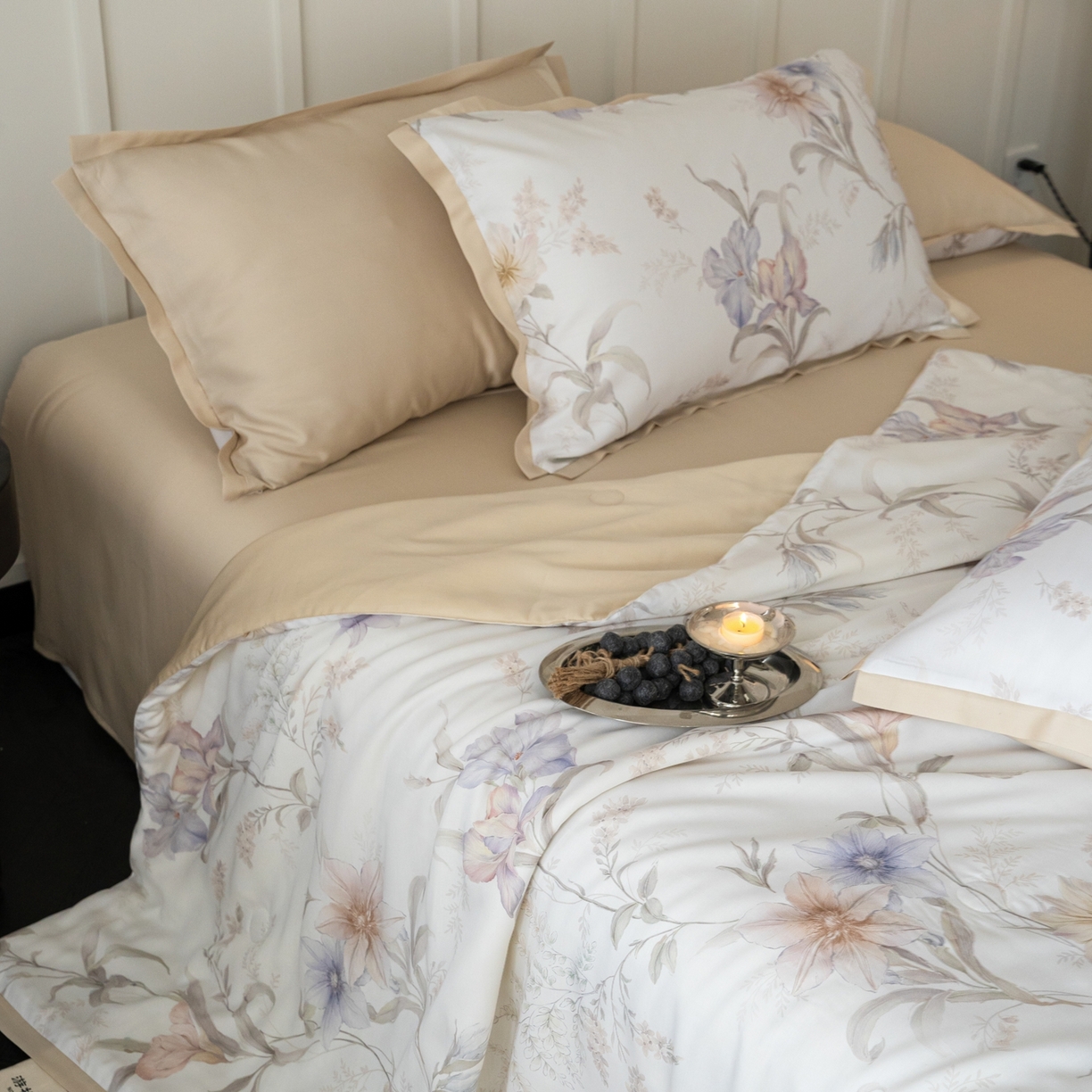 黛舒家居 2026年春夏款50S天丝夏被四件套 墨染鸢