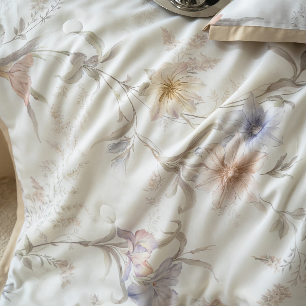 91家纺网 家纺一手货源 找家纺 黛舒家居 2026年春夏款50S天丝夏被四件套 墨染鸢