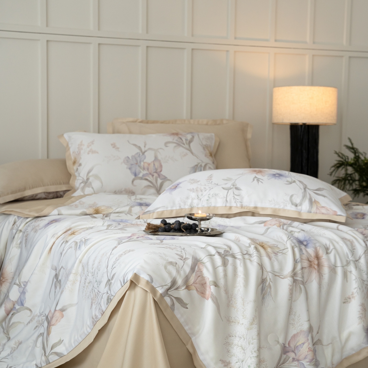 91家纺网 家纺一手货源 找家纺 黛舒家居 2026年春夏款50S天丝夏被四件套 墨染鸢