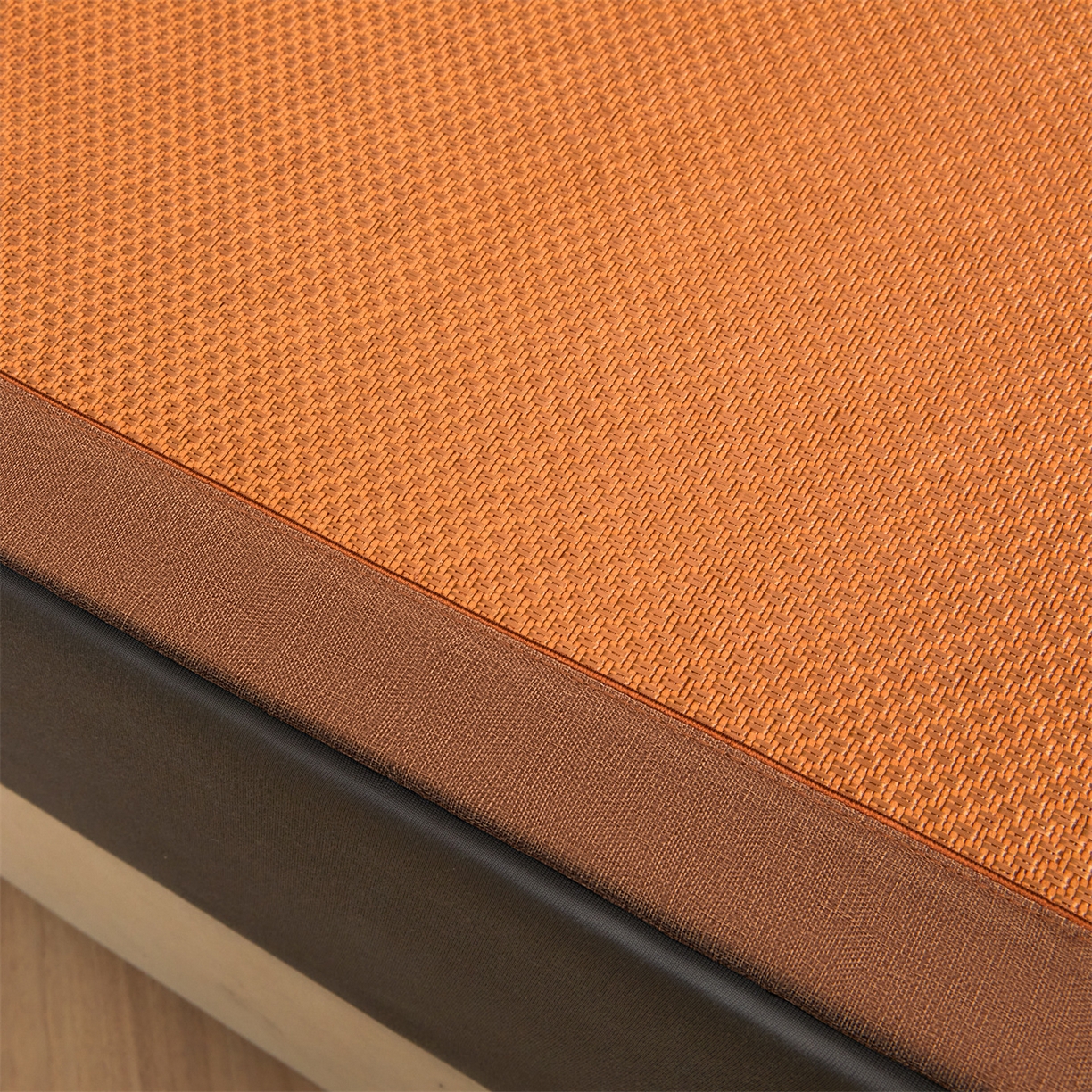 91家纺网 家纺一手货源 找家纺 （总）绒艺席业 2026新款A类双面冰藤凉席四方包边无绣花款凉席-光板