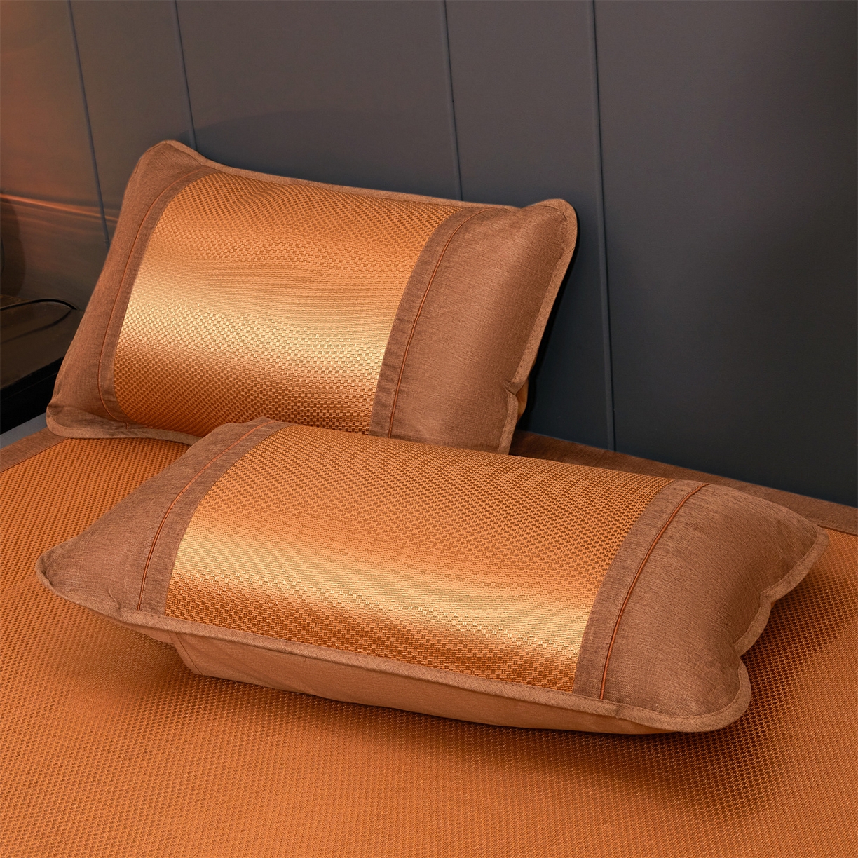 91家纺网 家纺一手货源 找家纺 （总）绒艺席业 2026新款A类双面冰藤凉席四方包边无绣花款凉席-光板