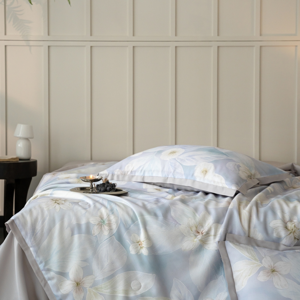 91家纺网 家纺一手货源 找家纺 黛舒家居 2026年春夏款50S天丝夏被四件套 叶绒雪