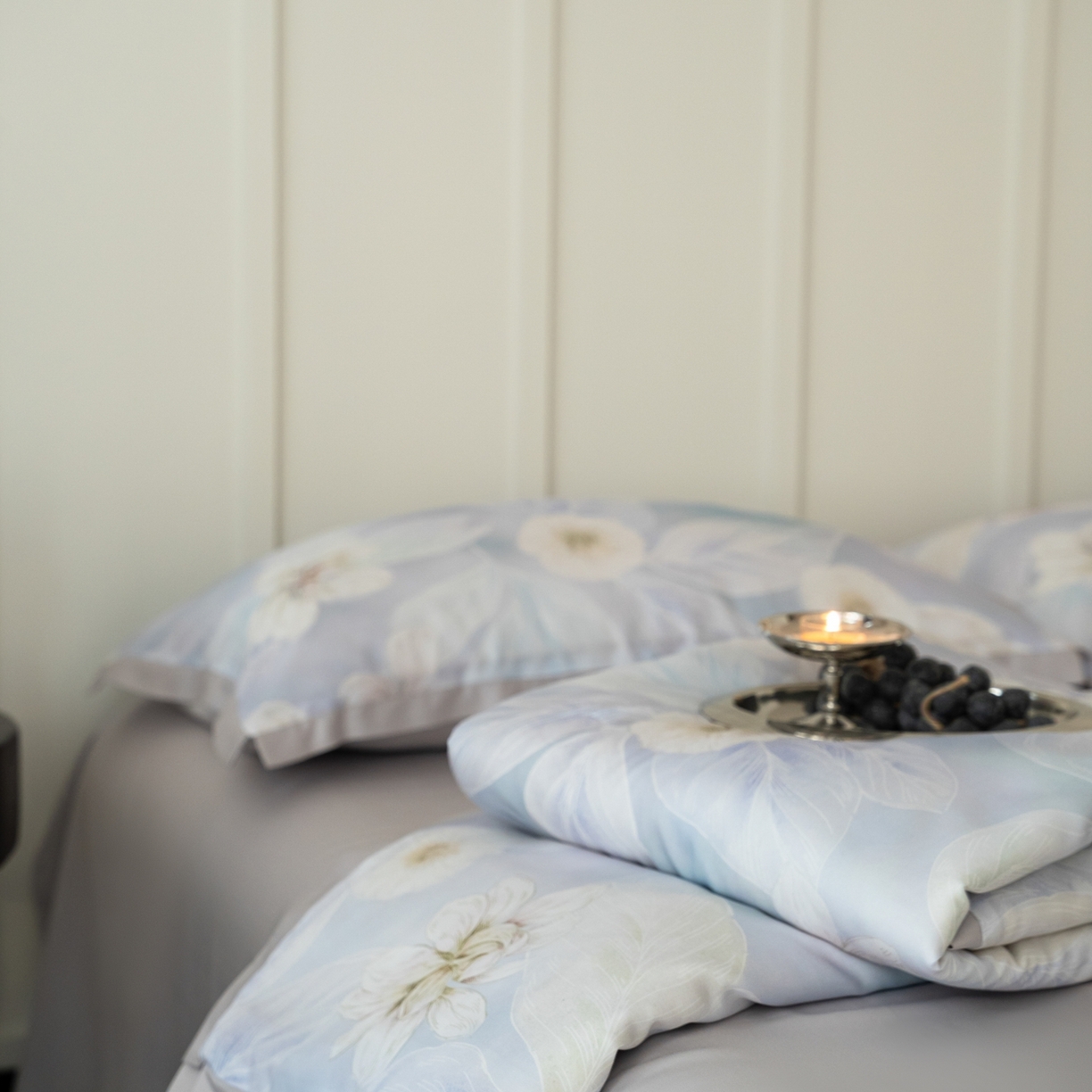 91家纺网 家纺一手货源 找家纺 黛舒家居 2026年春夏款50S天丝夏被四件套 叶绒雪