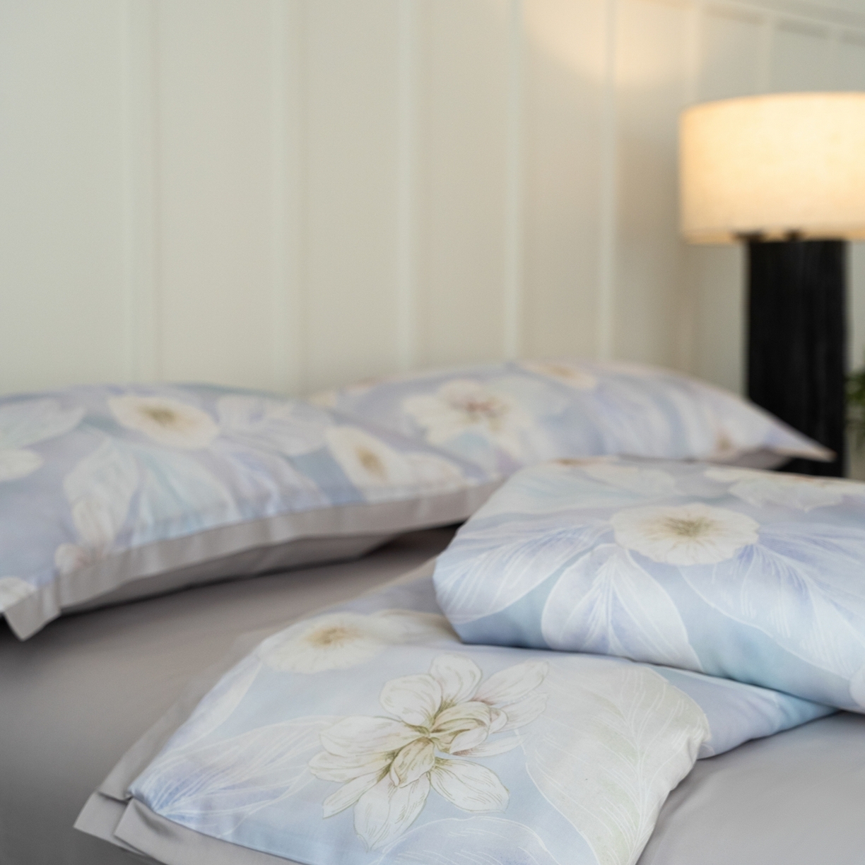 91家纺网 家纺一手货源 找家纺 黛舒家居 2026年春夏款50S天丝夏被四件套 叶绒雪