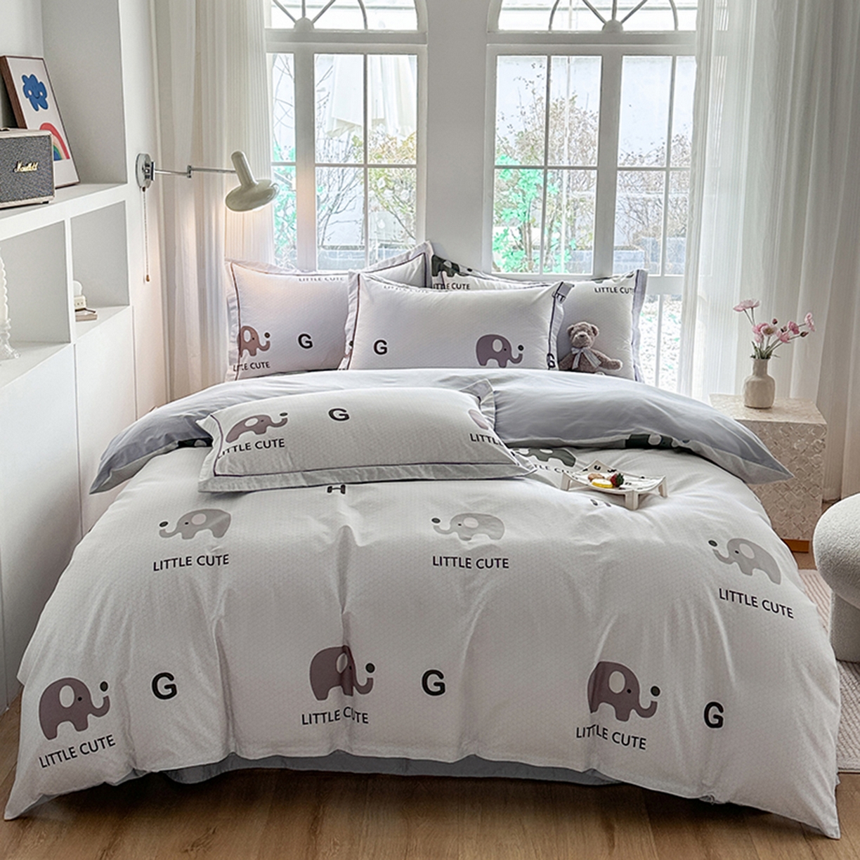 91家纺网 家纺一手货源 找家纺 眷恋家纺 2026新款全棉春夏铂金棉13376数码印花四件套 万象更新-咖