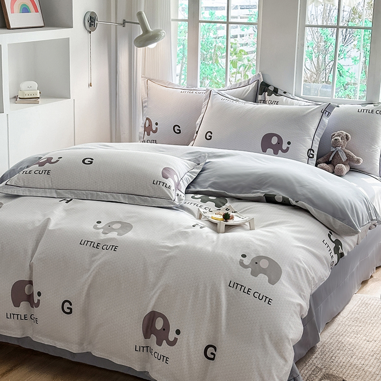 91家纺网 家纺一手货源 找家纺 眷恋家纺 2026新款全棉春夏铂金棉13376数码印花四件套 万象更新-咖