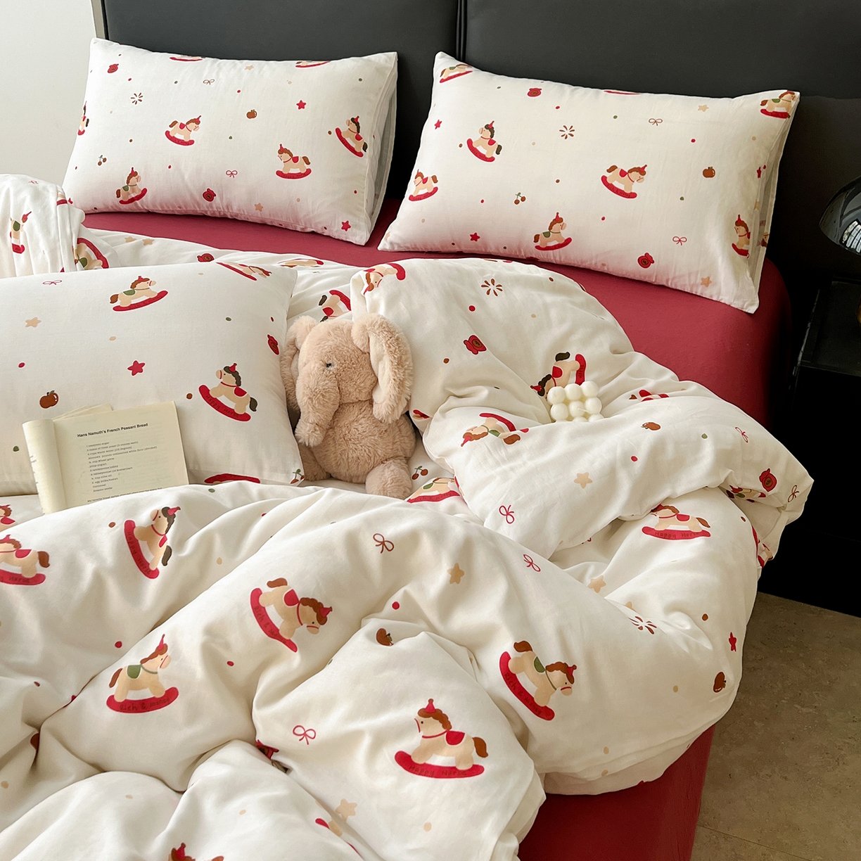 91家纺网 家纺一手货源 找家纺 仟网汇 2025新款全棉纯棉层纱四件套 马上有钱