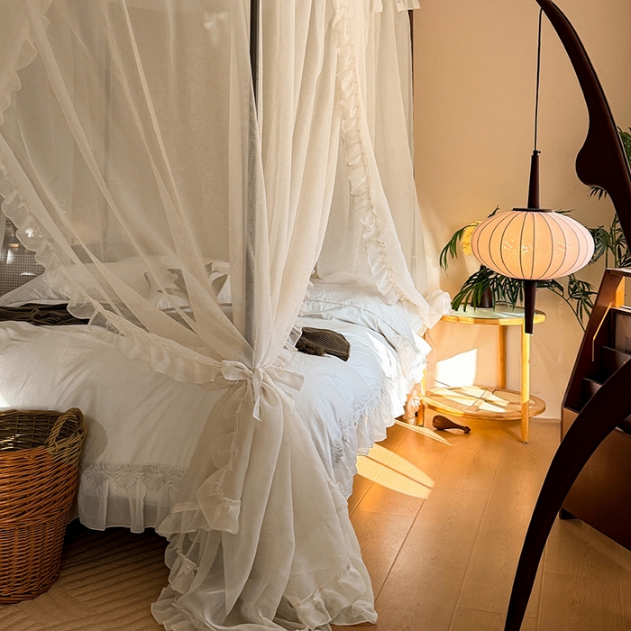 91家纺网 家纺一手货源 找家纺 （总）都市缘蚊帐 2026新款浪漫905多丽棉纱落地宫廷蚊帐