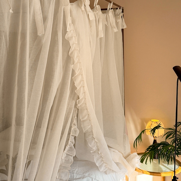 91家纺网 家纺一手货源 找家纺 都市缘蚊帐 2026新款浪漫905多丽棉纱落地宫廷蚊帐 麦芽杏-场景1