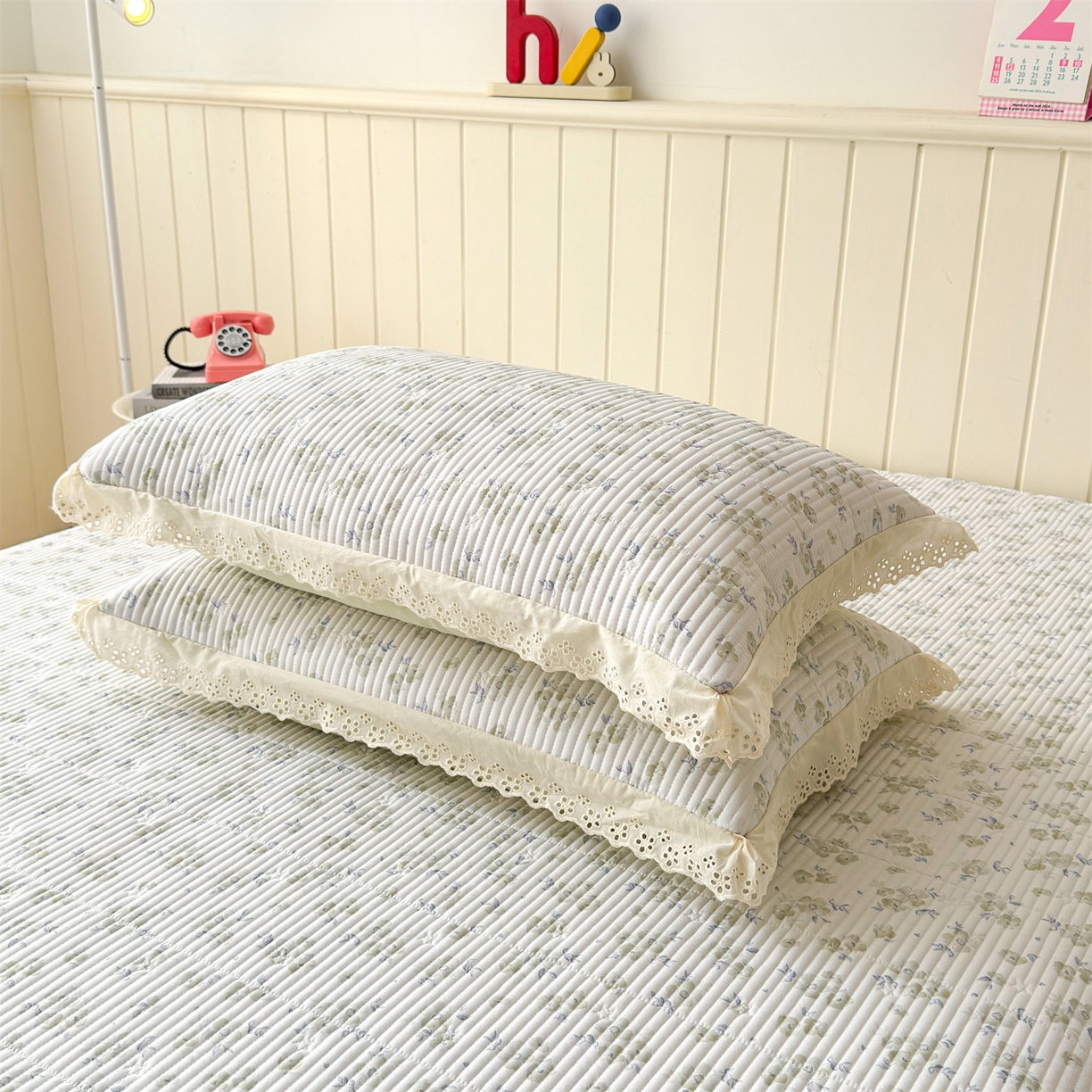 91家纺网 家纺一手货源 找家纺 雯豆家纺 2026春夏新款A类凉感花边床盖夏被夏凉被空调被四件套 雾杏枝影